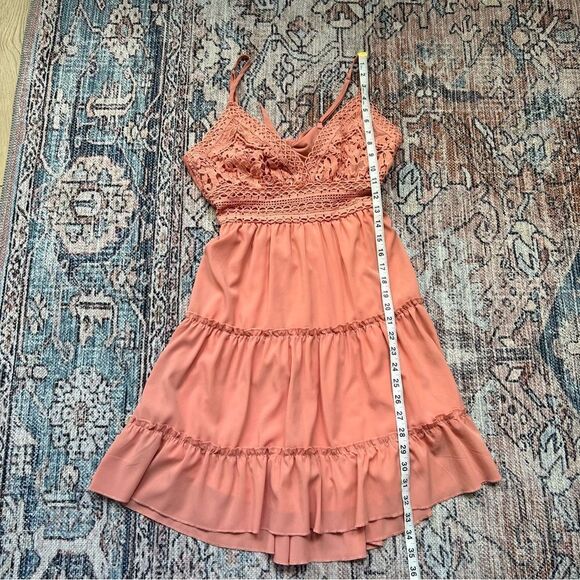 ECOWISH‎ Womens V-Neck Spaghetti Strap Bowknot Backless Sleeveless Lace Mini - Picture 6 of 15